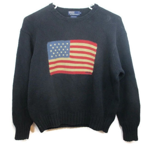 vintage ralph lauren flag sweater